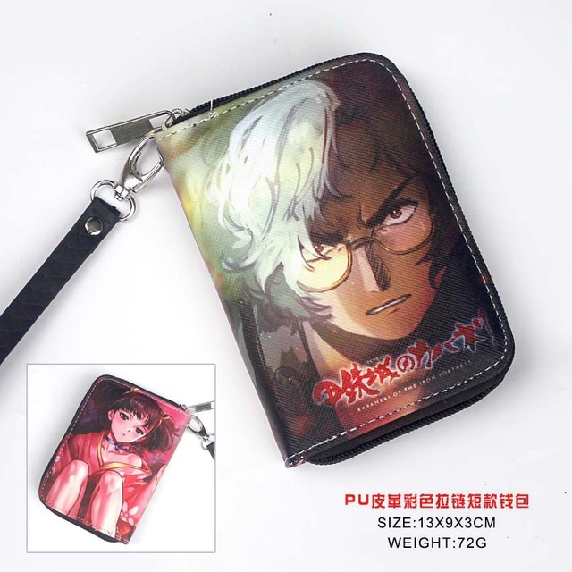 Anime Koutetsujou No Kabaneri Ikoma PU Short Wallet Mumei Anime Coin Purse